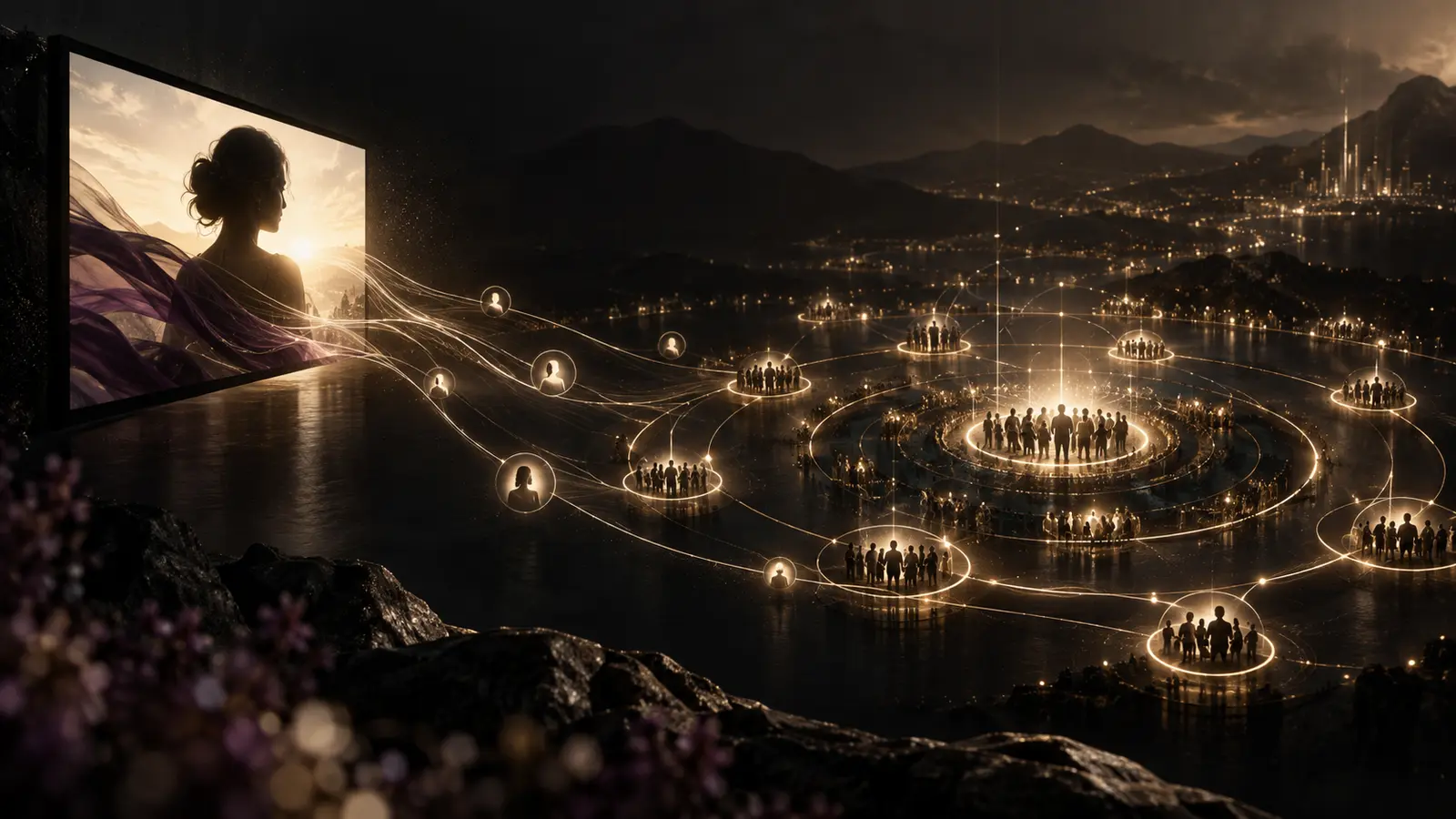 A screen story connecting to an expanding network of audience communities
